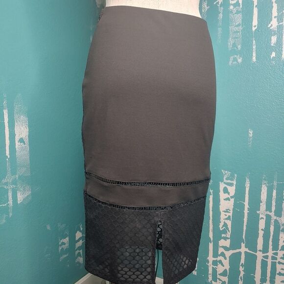Unique Mesh Panel Detailing Pencil Skirt UK 10 - Picture 3 of 8